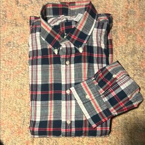 New England Shirt Company Men's Madras Shirt - Red, Blue, White, Sage